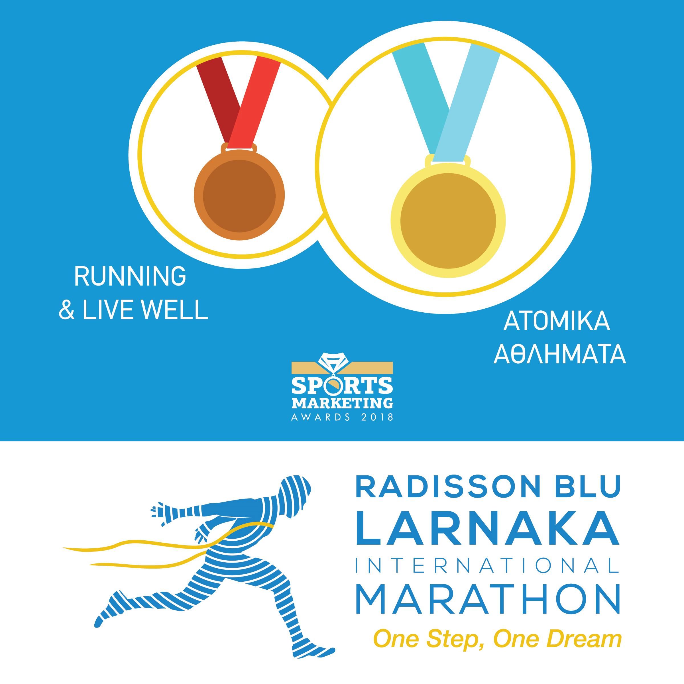 The Radisson Blu Larnaka International Marathon reached the top of the competition for quality of the event, and is awarded with two prizes.