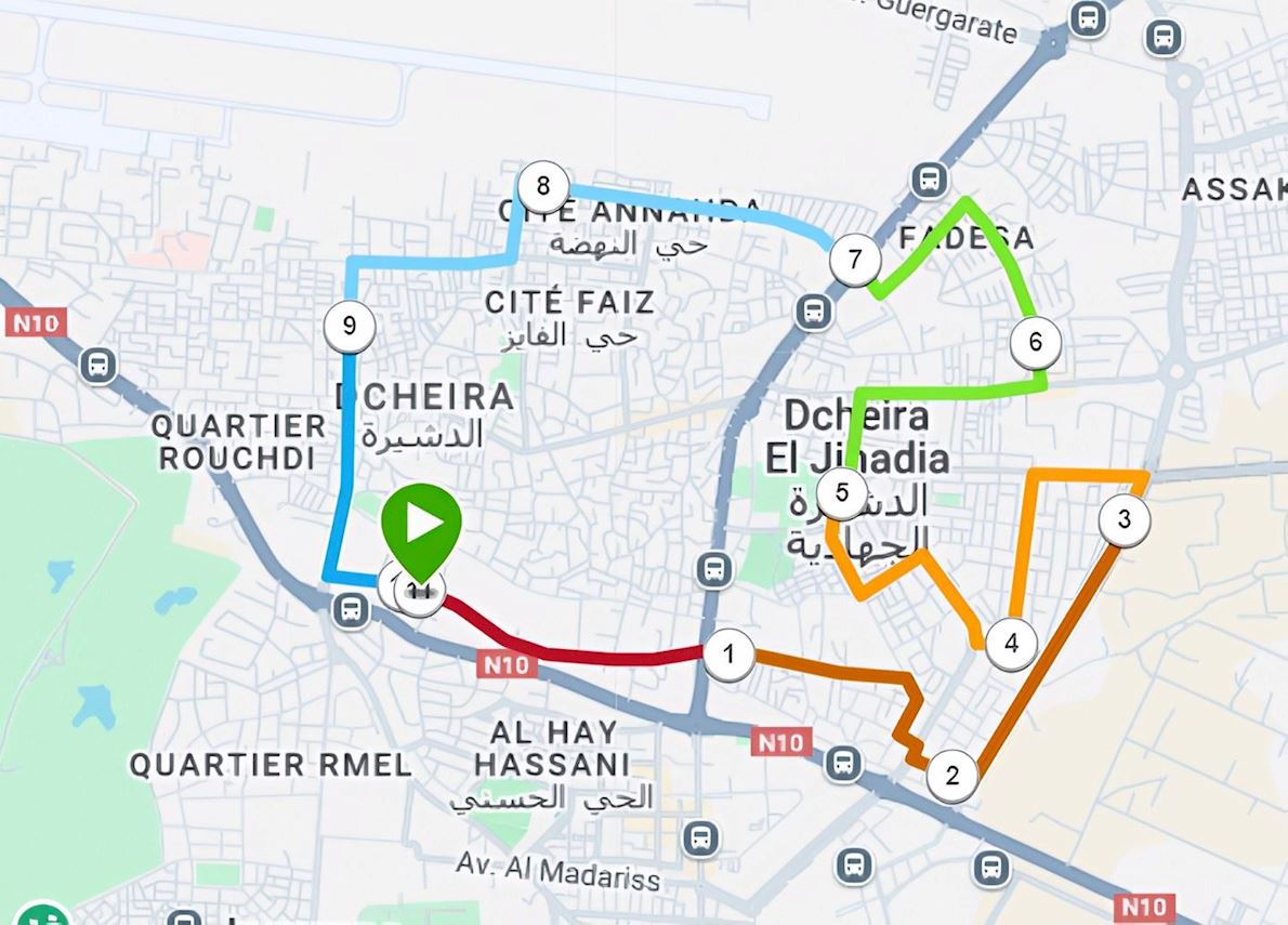 10 km Dcheira MAPA DEL RECORRIDO DE