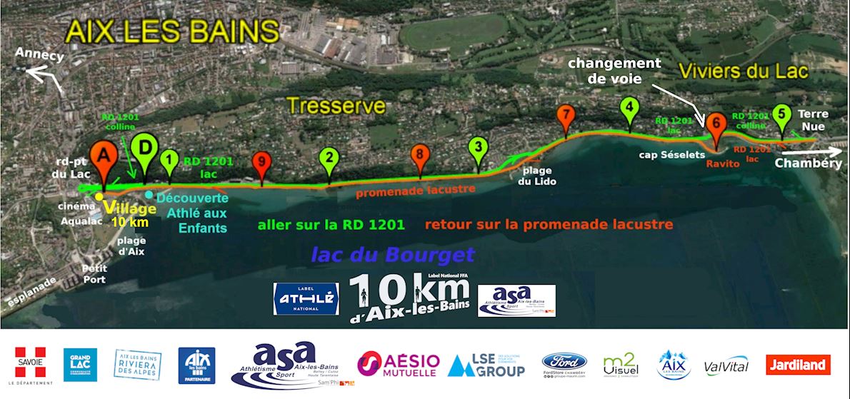 10 km d'Aix-les-Bains Route Map