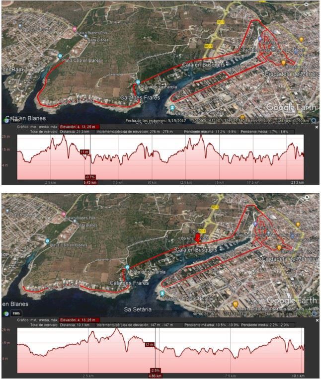 10km and Half Marathon Menorca  路线图