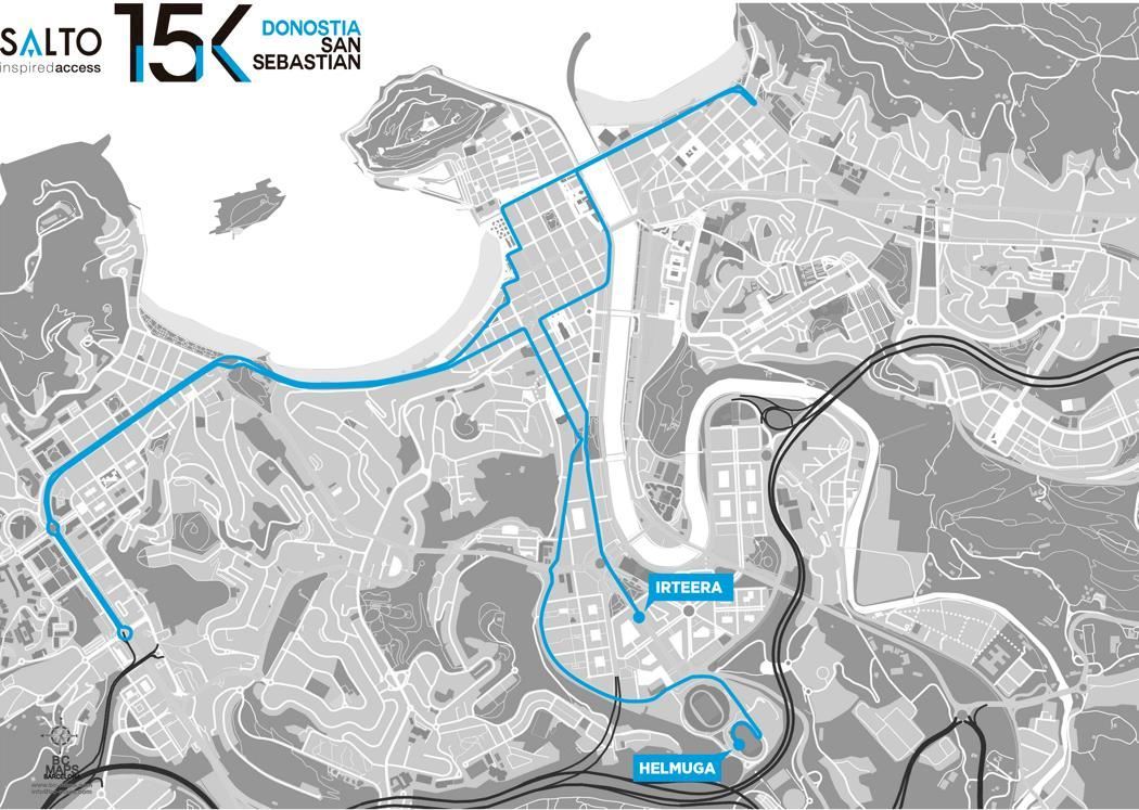 15K Donostia San Sebastian Mappa del percorso