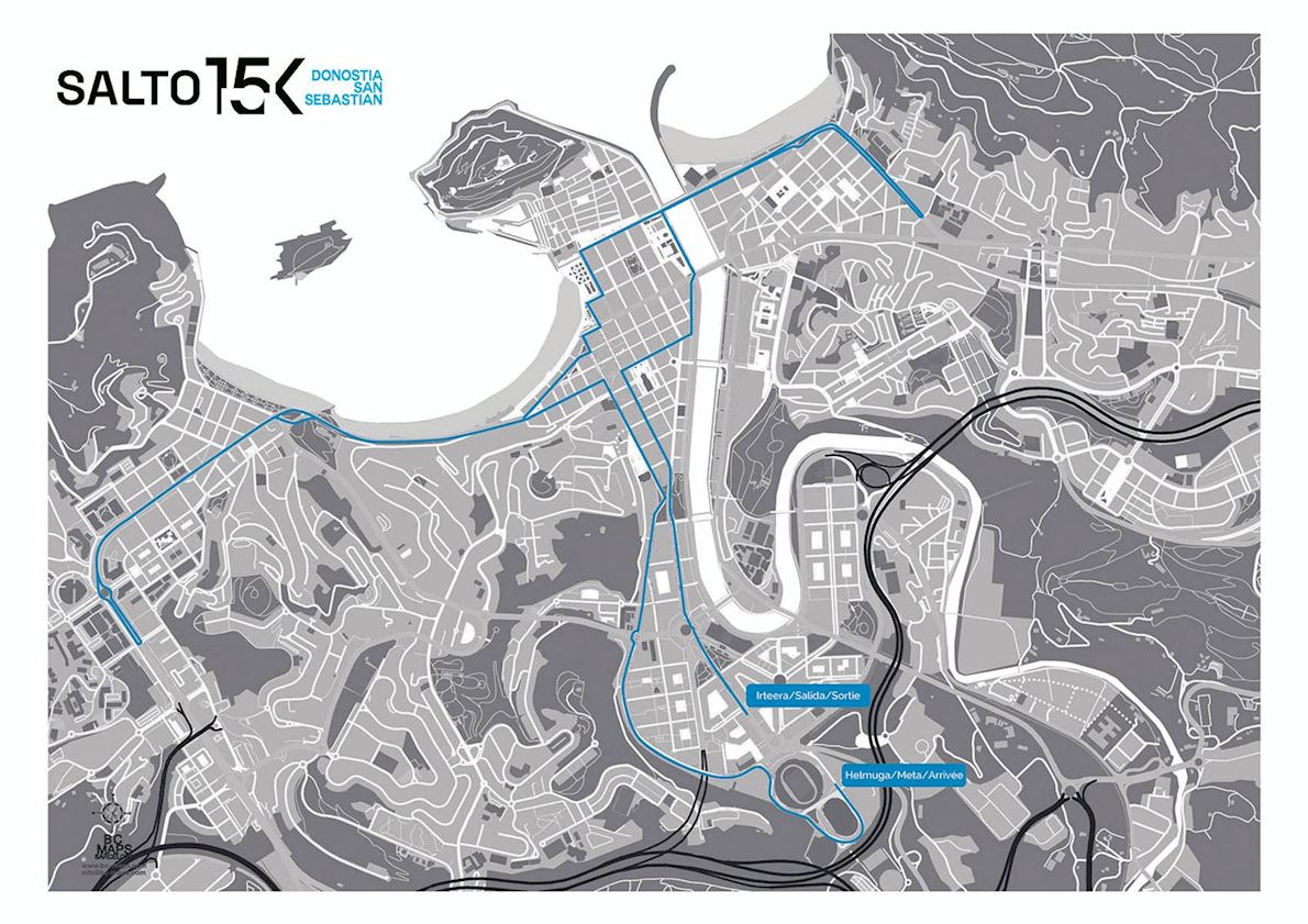 SALTO 15K Donostia San Sebastian Mappa del percorso