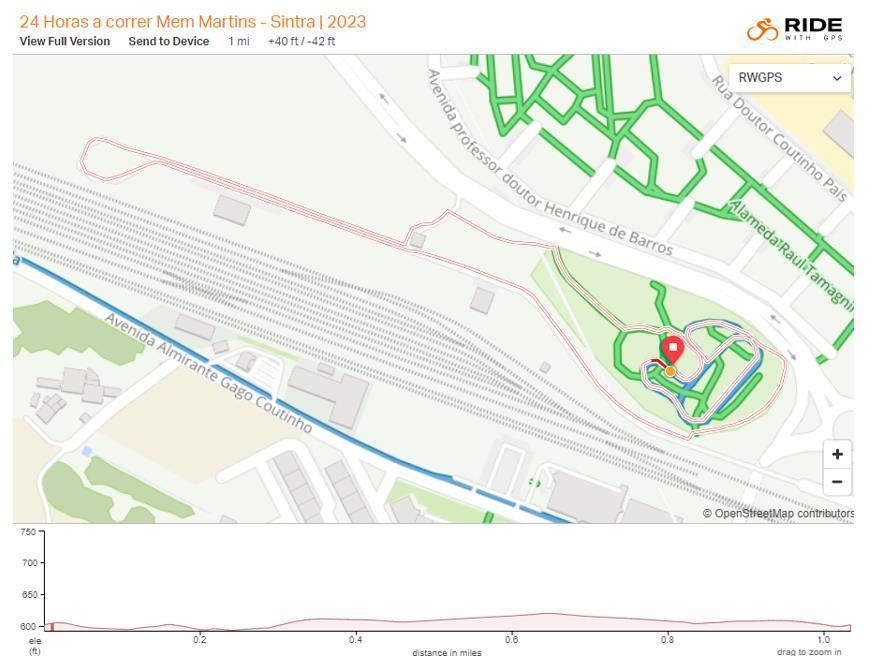 24 Horas a Correr Mem Martins - Sintra Route Map