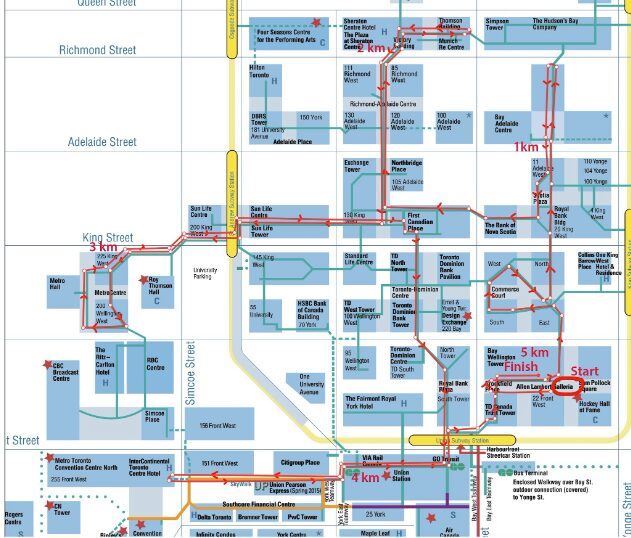 5KM BougeBouge TORONTO underground Routenkarte