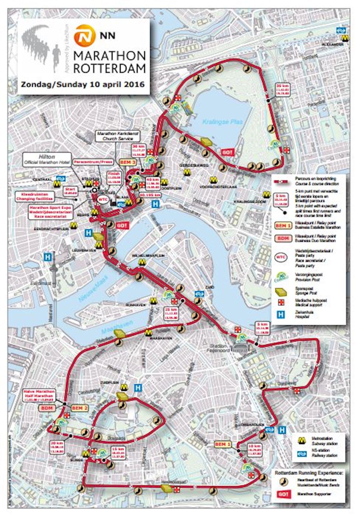 NN Marathon Rotterdam Mappa del percorso