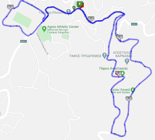 Agros Run Mappa del percorso