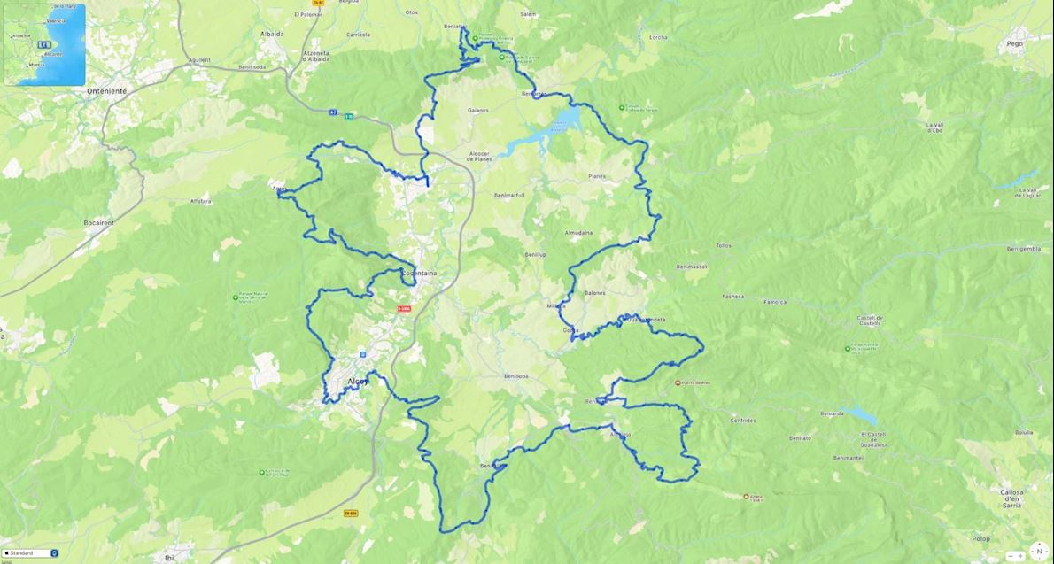 III UltraMediterrània MAPA DEL RECORRIDO DE