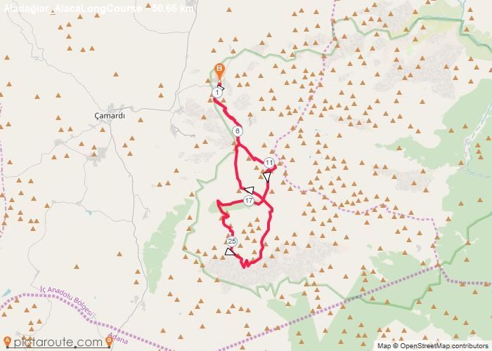 Aladağlar Sky Trail MAPA DEL RECORRIDO DE