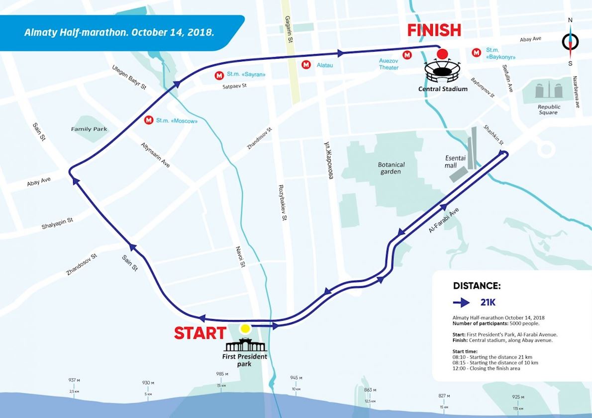 Almaty Half Marathon MAPA DEL RECORRIDO DE