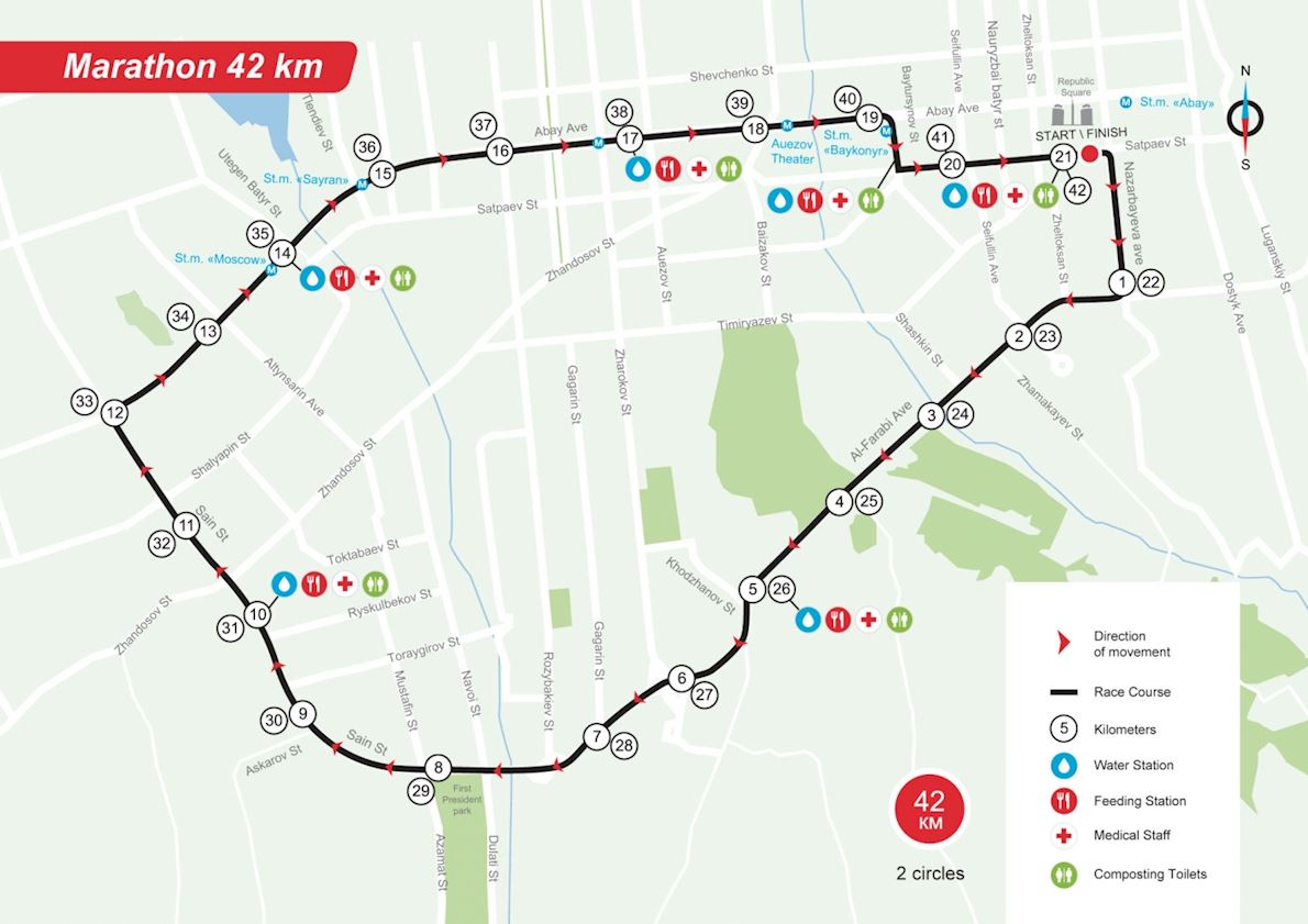 Almaty Marathon MAPA DEL RECORRIDO DE