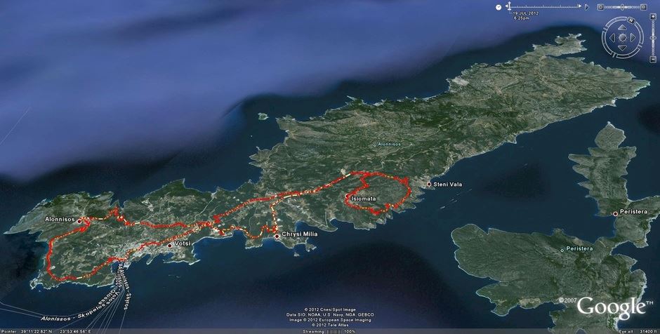 Alonissos Challenge 2019 Mappa del percorso