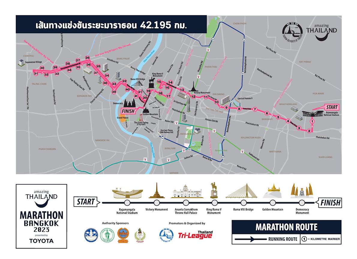 Amazing Thailand Marathon Bangkok Routenkarte