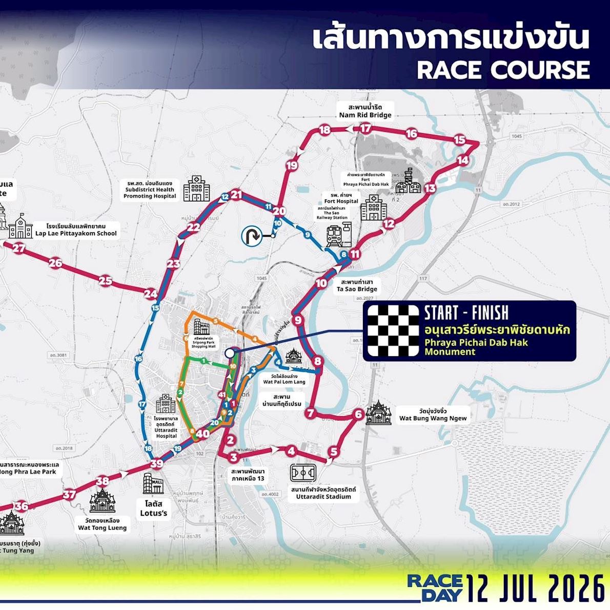 Amazing Uttaradit Marathon Route Map