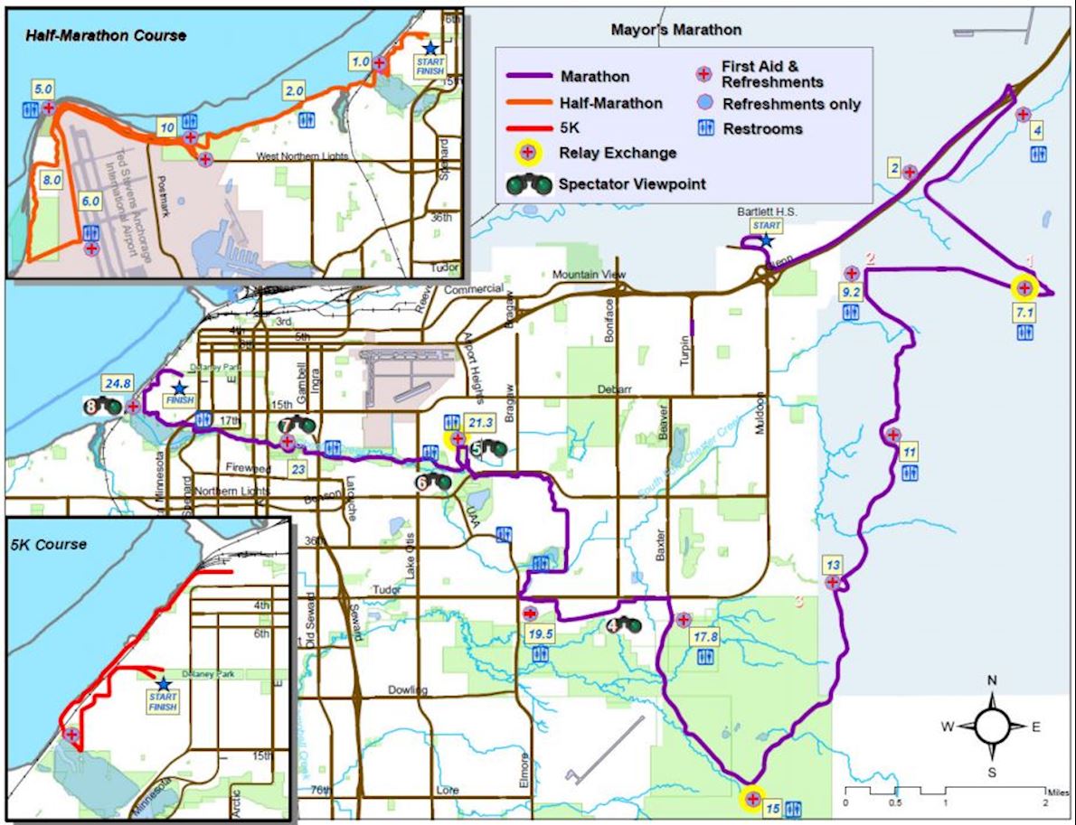 Anchorage Mayor’s Marathon 路线图