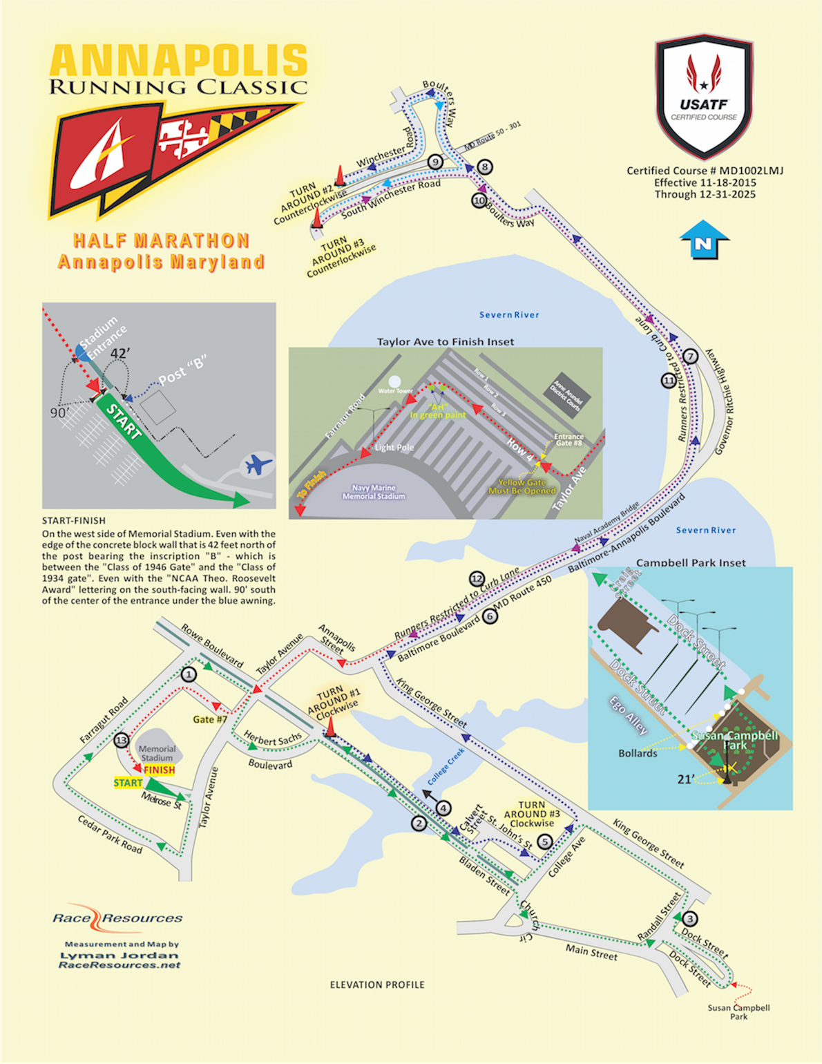 Annapolis Running Classic MAPA DEL RECORRIDO DE