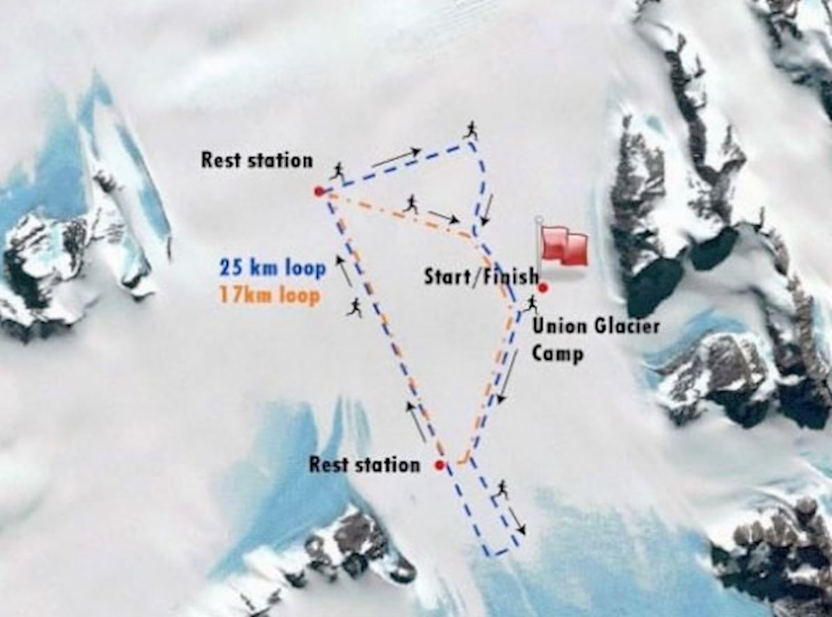 Antarctic Ice Marathon & Half Marathon Routenkarte