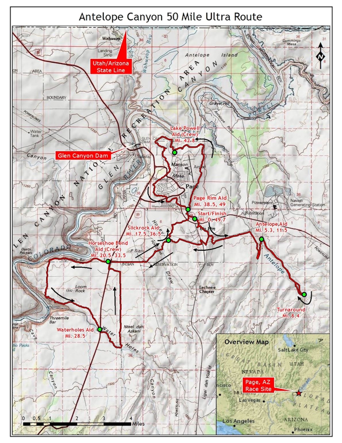 Antelope Canyon Ultra Marathons Route Map