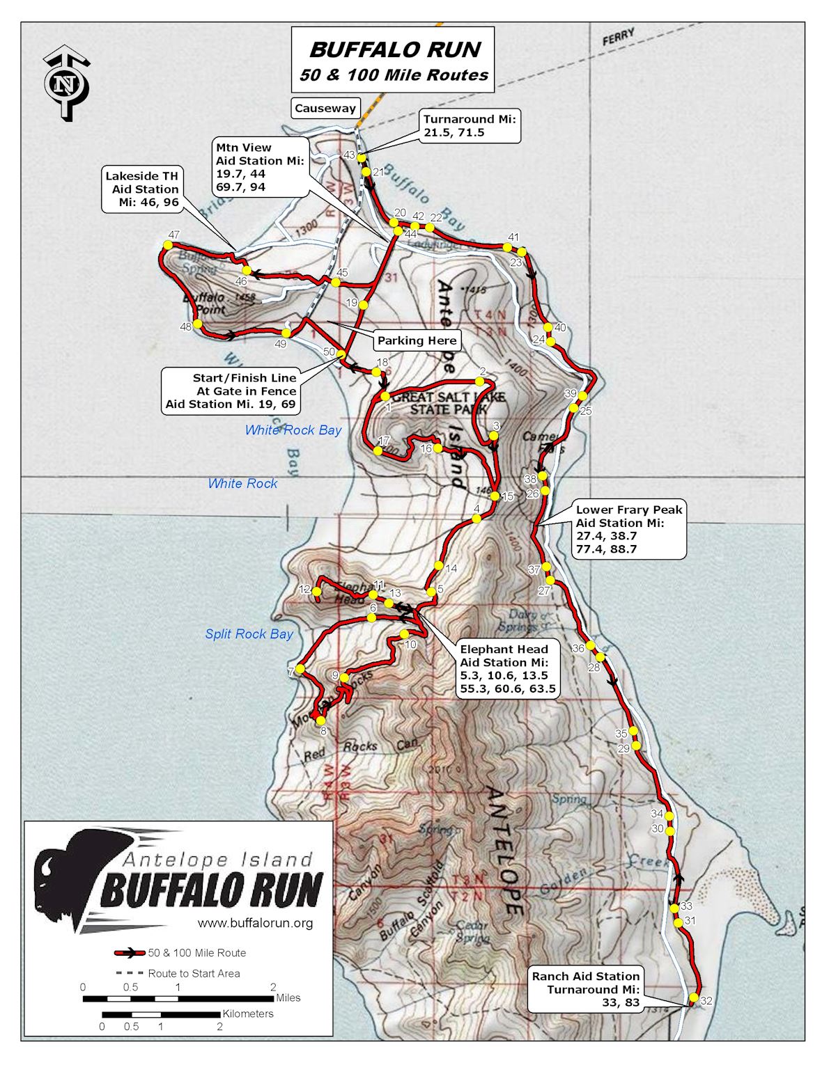 Antelope Island Buffalo Run 100M World's Marathons
