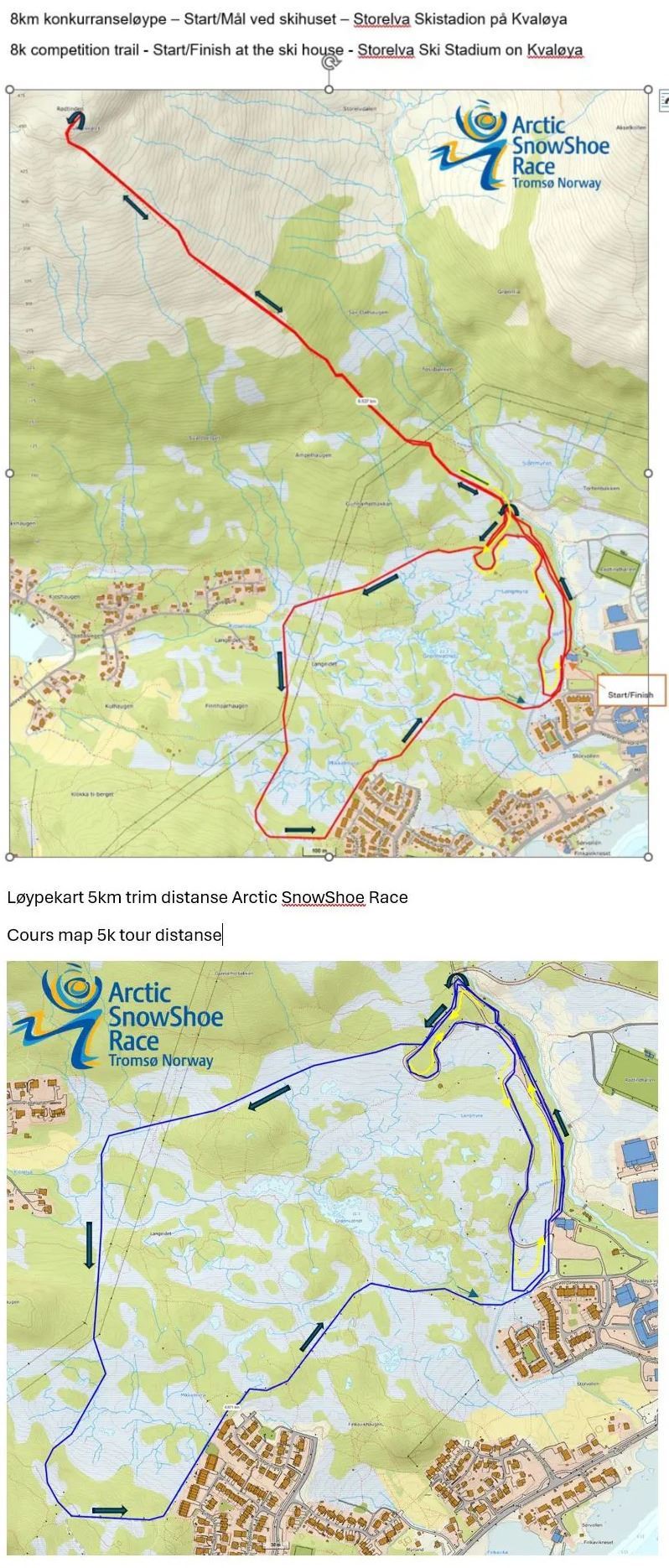 Arctic SnowShoe Race Route Map