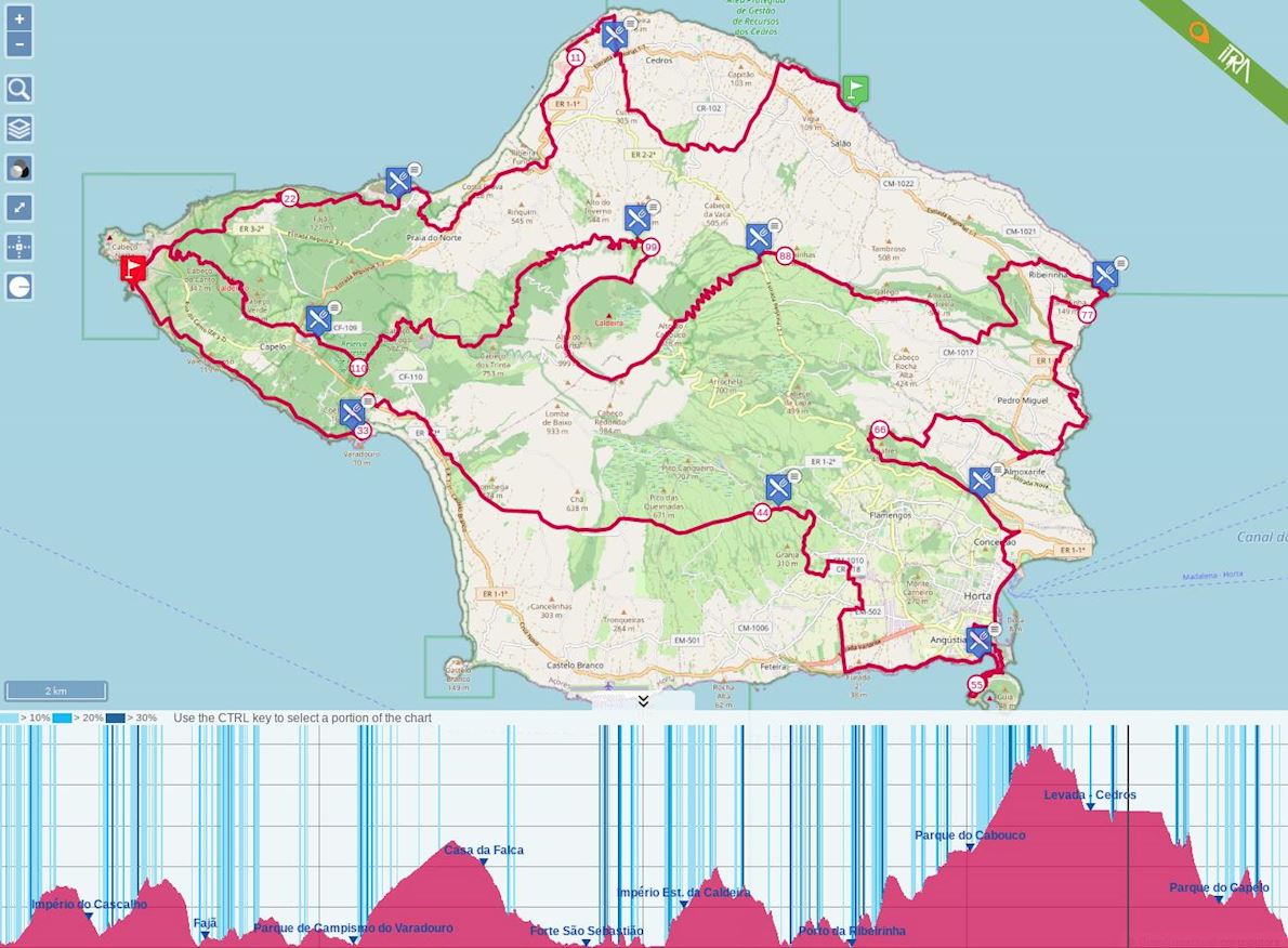 Whalers' Great Route Ultra-Trail by Azores Trail Run Route Map