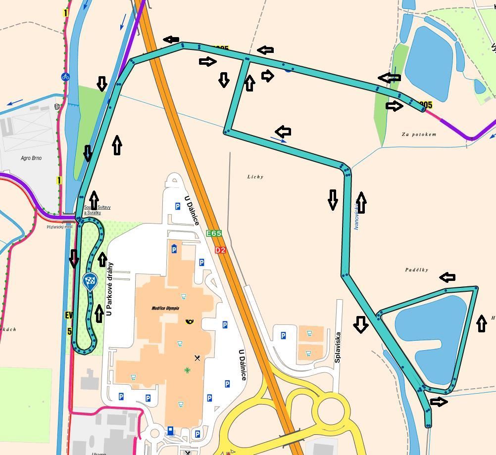 Brno 25 Route Map