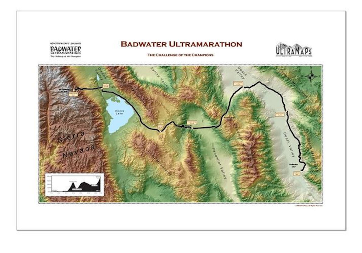 Badwater 135 Mappa del percorso