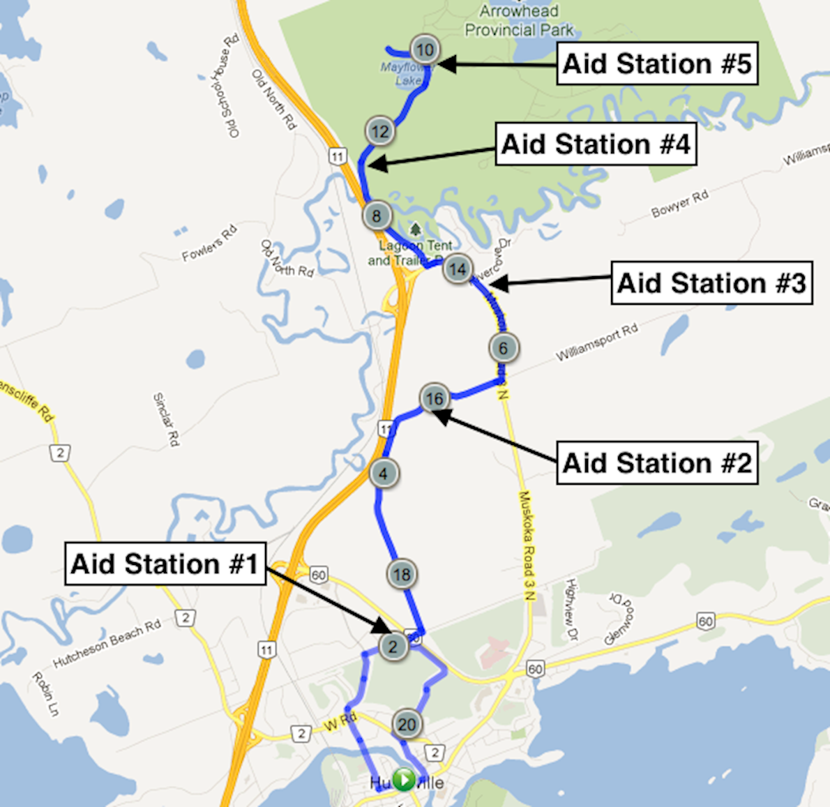 Band on the Run Half Marathon Route Map