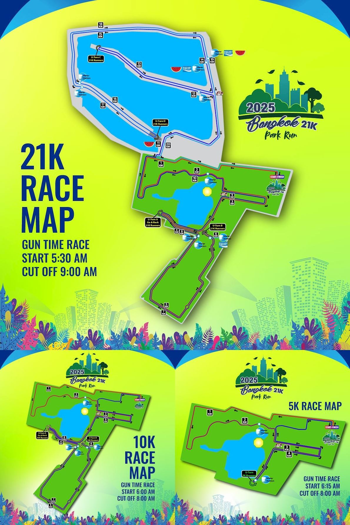 Bangkok 21K Park Run Route Map