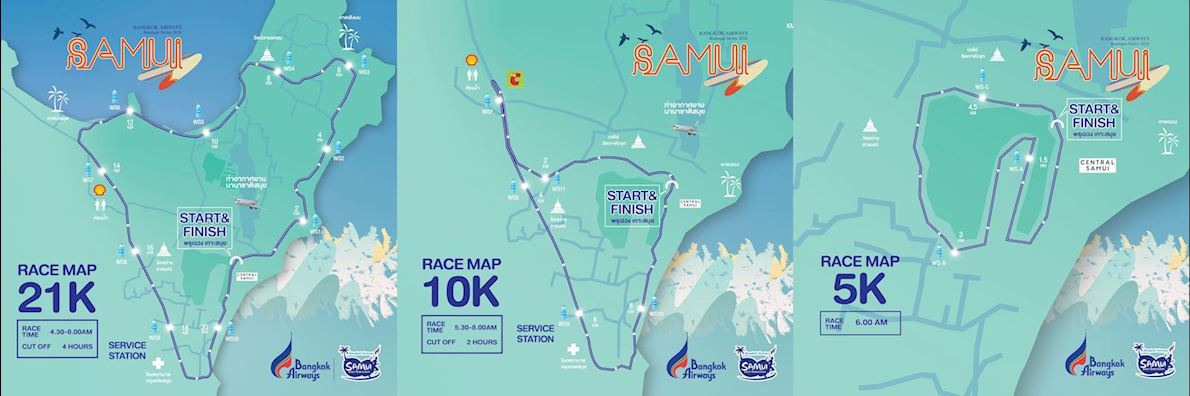 Bangkok Airways Samui Half Marathon MAPA DEL RECORRIDO DE