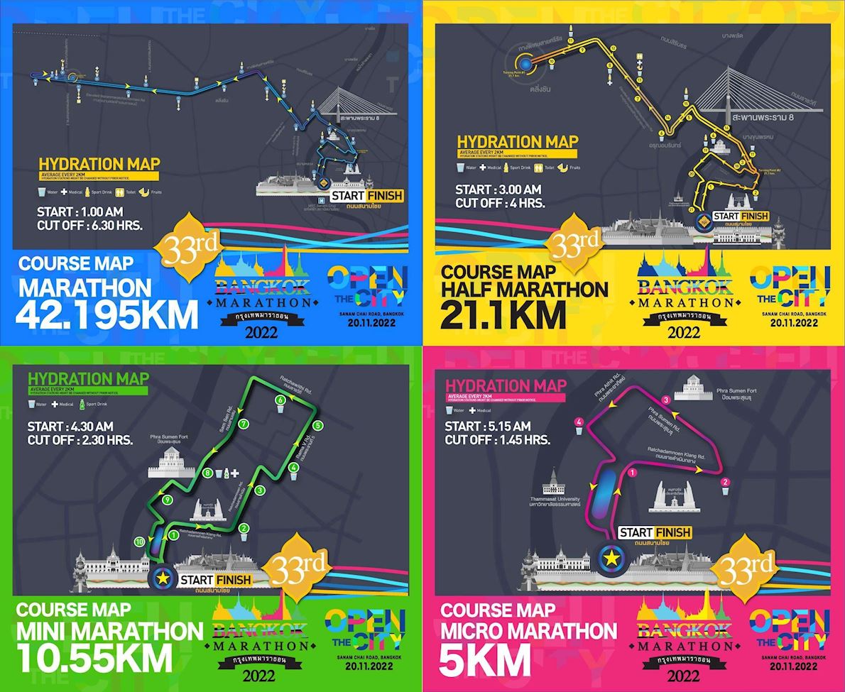 Bangkok Marathon Mappa del percorso