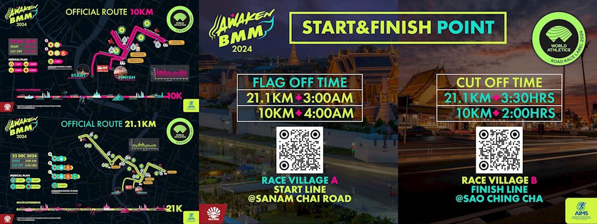 Umay+ Bangkok Midnight Marathon Mappa del percorso