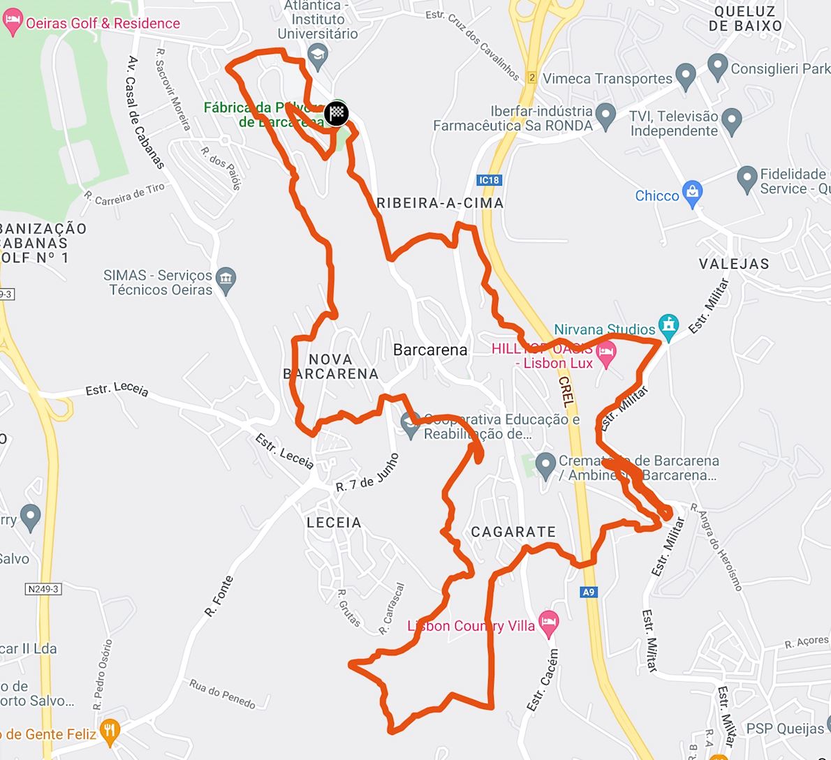 Barcarena Women's Trail Run Mappa del percorso