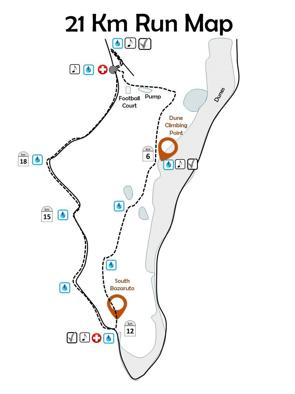 Bazaruto Run  Route Map