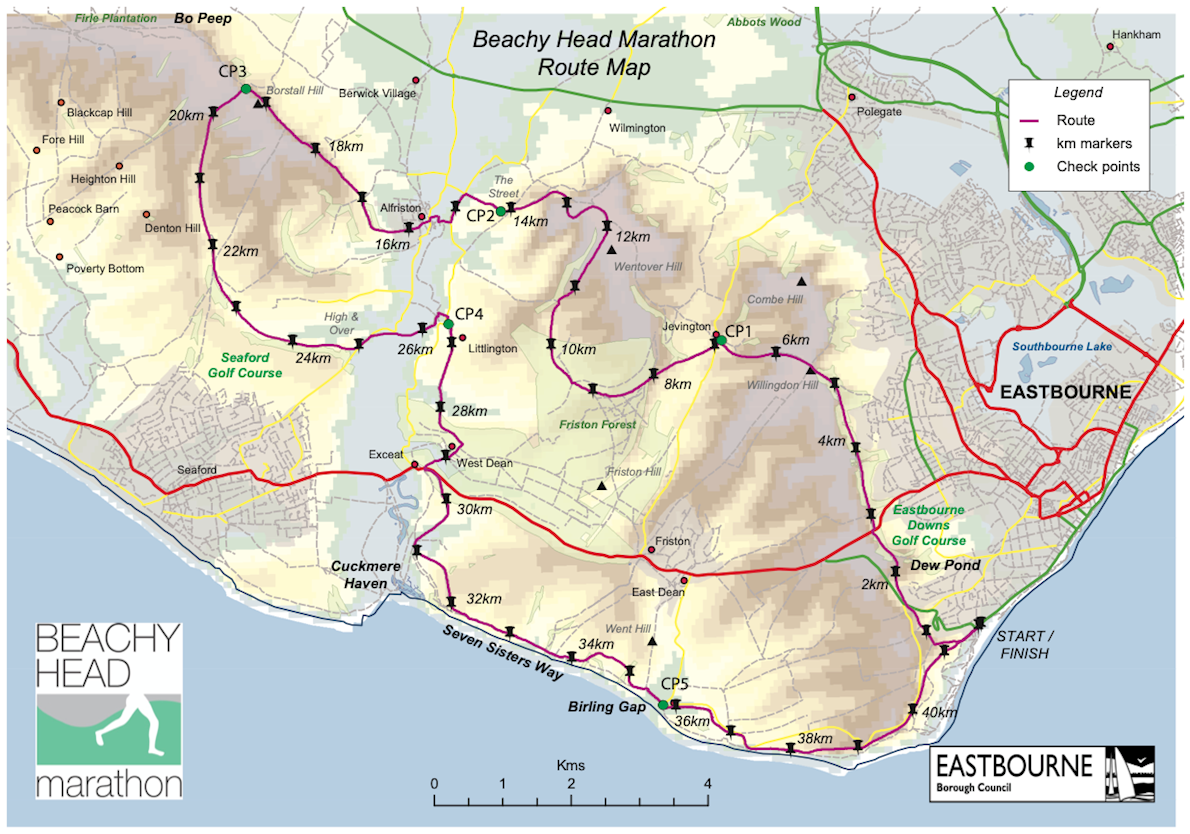 Eastbourne Beachy Head Marathon ITINERAIRE