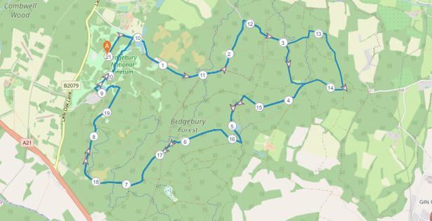 Bedgebury Forest Half Marathon & 10K Routenkarte
