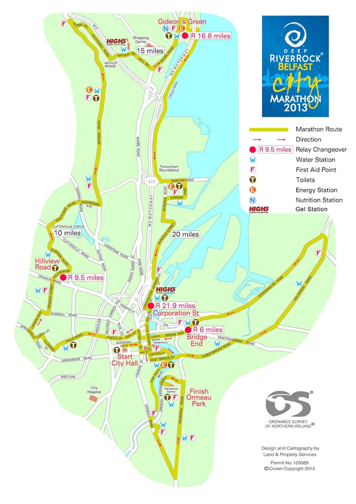 Mash Direct Belfast City Marathon 路线图