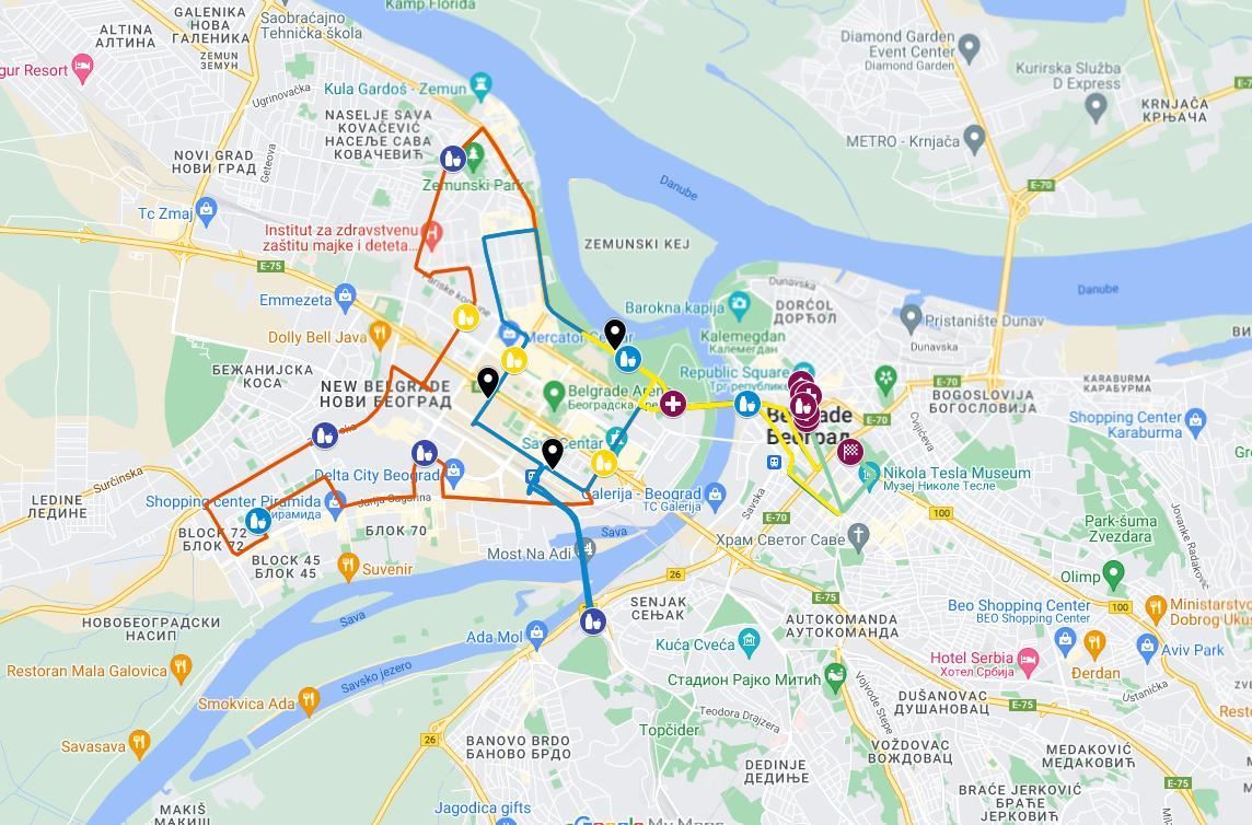 Belgrade Marathon 路线图