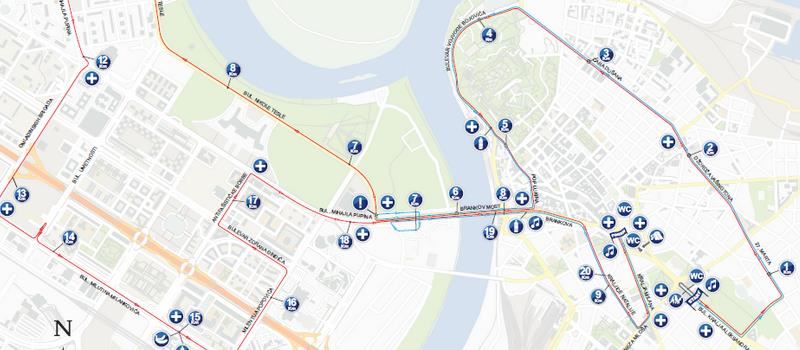 Belgrade Half Marathon & Belgrade Running Tour Route Map
