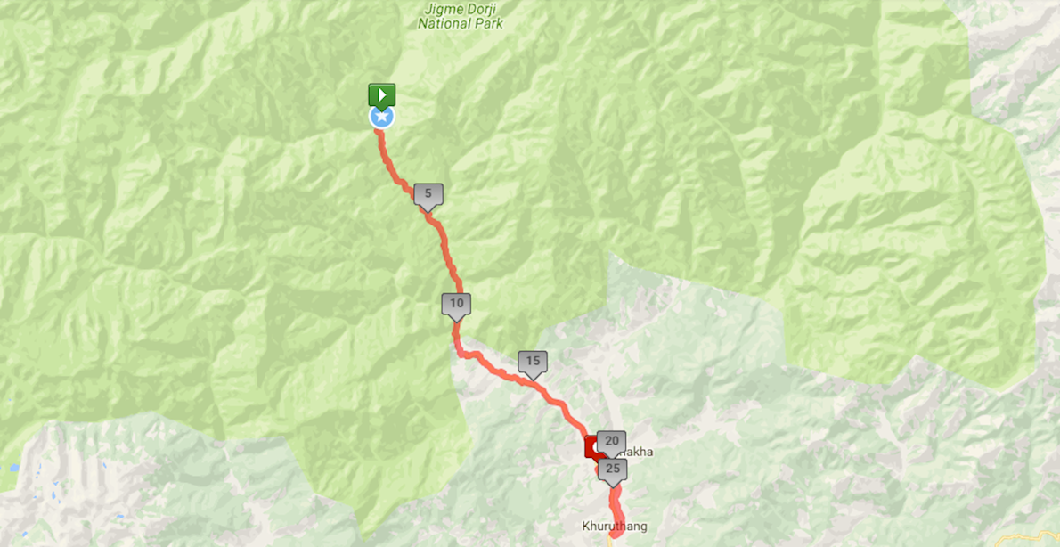 Bhutan International Marathon and Half Marathon Mappa del percorso