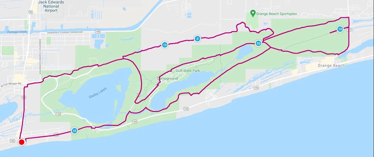 Big Beach Marathon, Half Marathon and Safari 5K 路线图