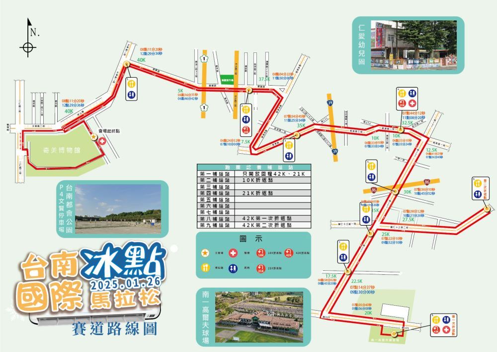 Bingdian Tainan International Marathon Route Map