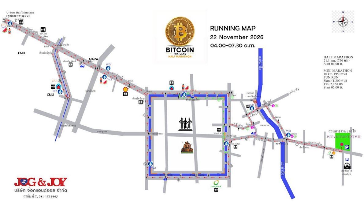 Bitcoin Thailand Half Marathon Routenkarte