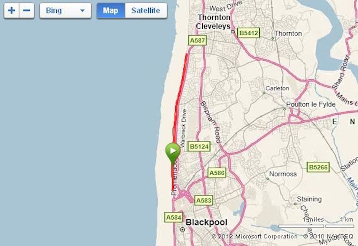 Blackpool Festival of Running Mappa del percorso