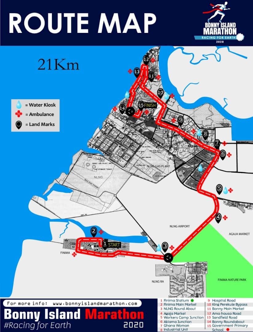 Bonny Island Marathon  路线图