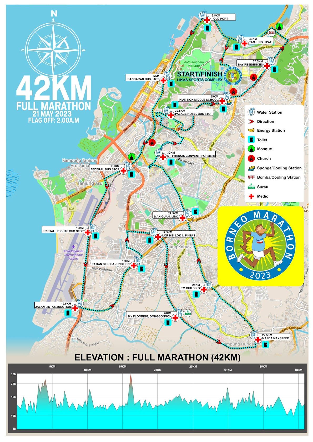 Borneo Marathon Mappa del percorso