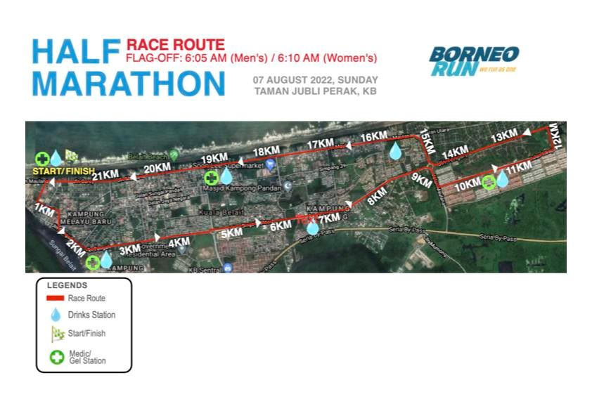 Borneo Run Half Marathon Route Map