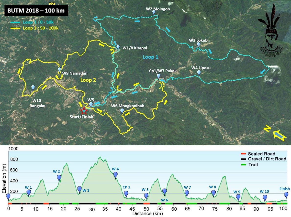 Borneo Ultra Trail Marathon 路线图