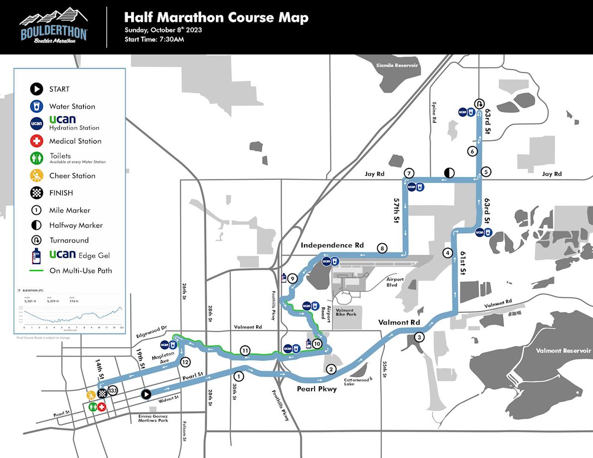 Boulderthon: Boulder Marathon Route Map