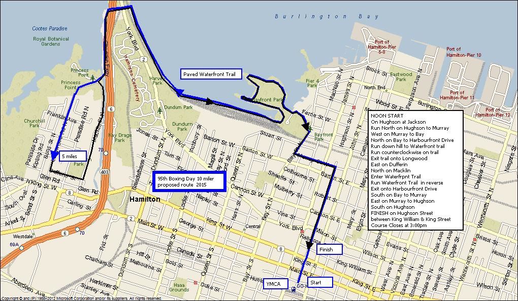 Boxing Day 10 & 4 mile runs Route Map