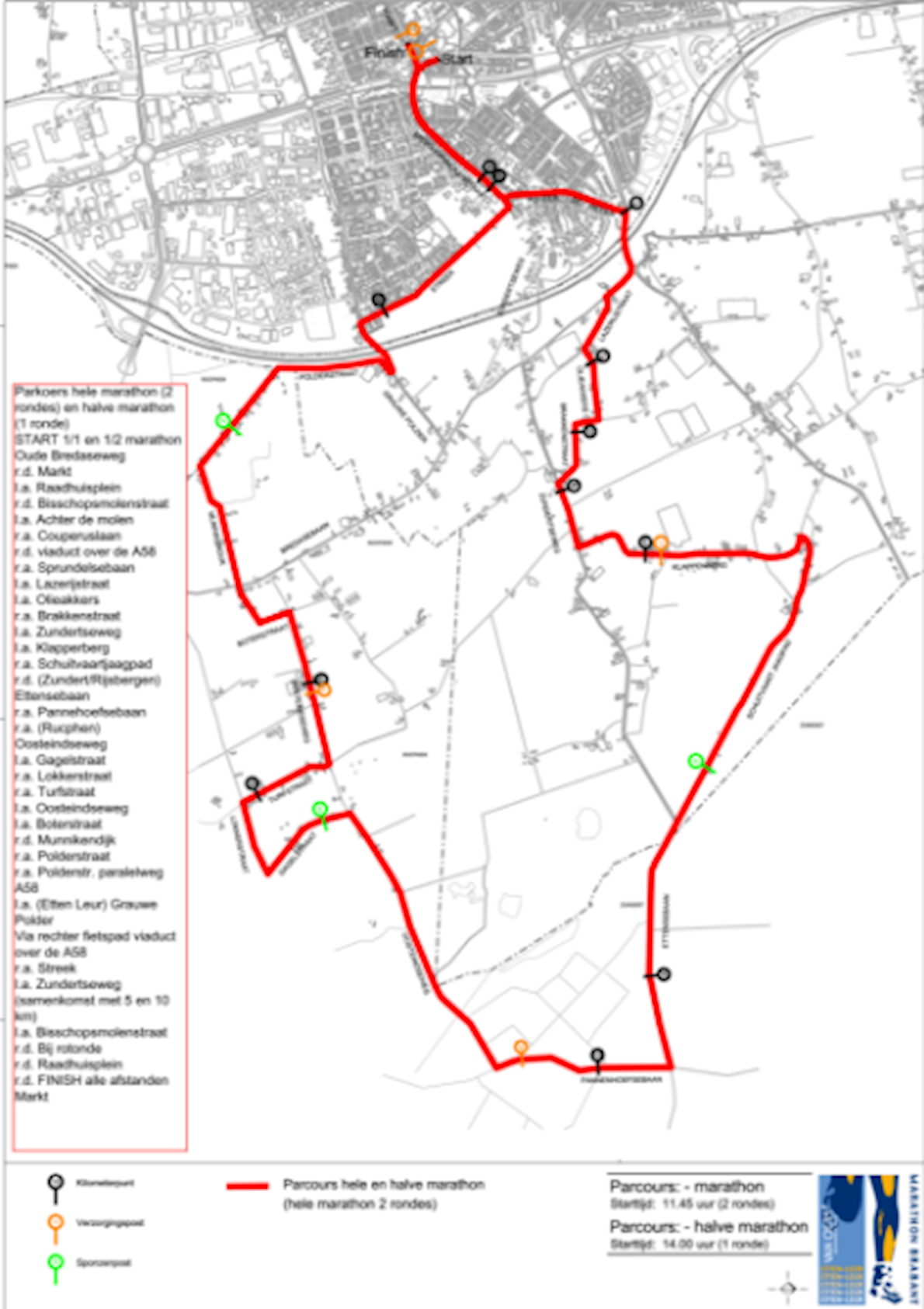 Marathon Brabant Routenkarte